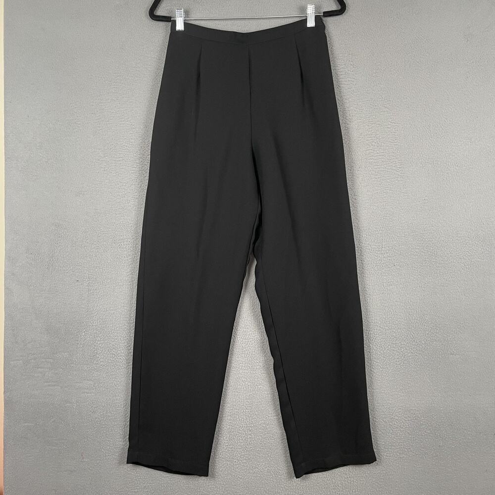 Nira Nira Pants Womens Medium Black High Waist Pleated Tapered Leg Dress USA